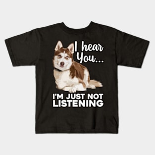 Funny Husky Dog Art For Men Women Kids Siberian Husky Lover Kids T-Shirt